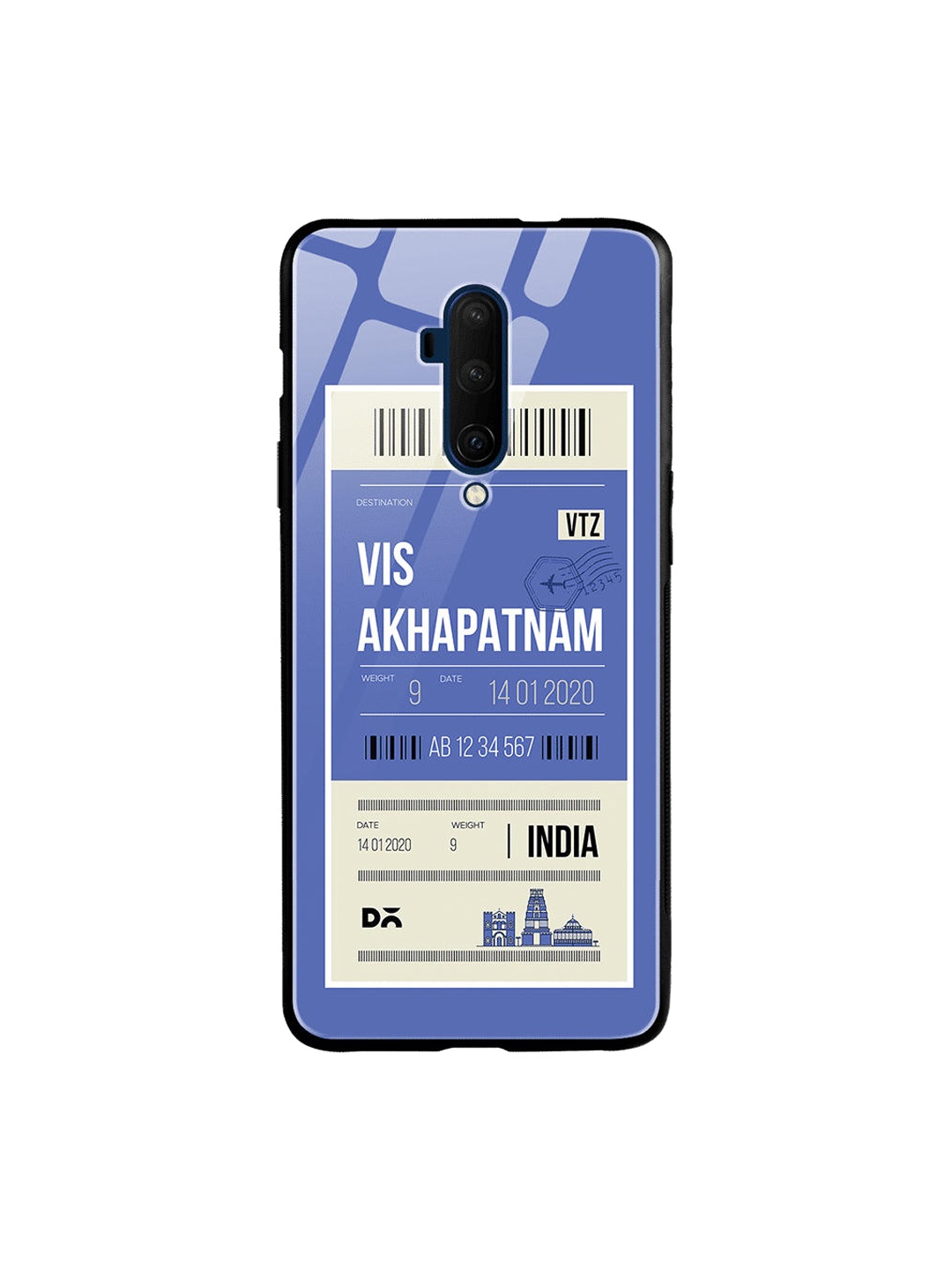 

DailyObjects Blue & Beige Visakhapatnam City Tag OnePlus 7T Pro Glass Cover