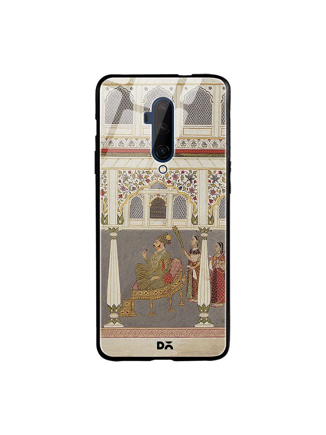 

DailyObjects Beige & Grey Durbar OnePlus 7T Pro Glass Mobile Case