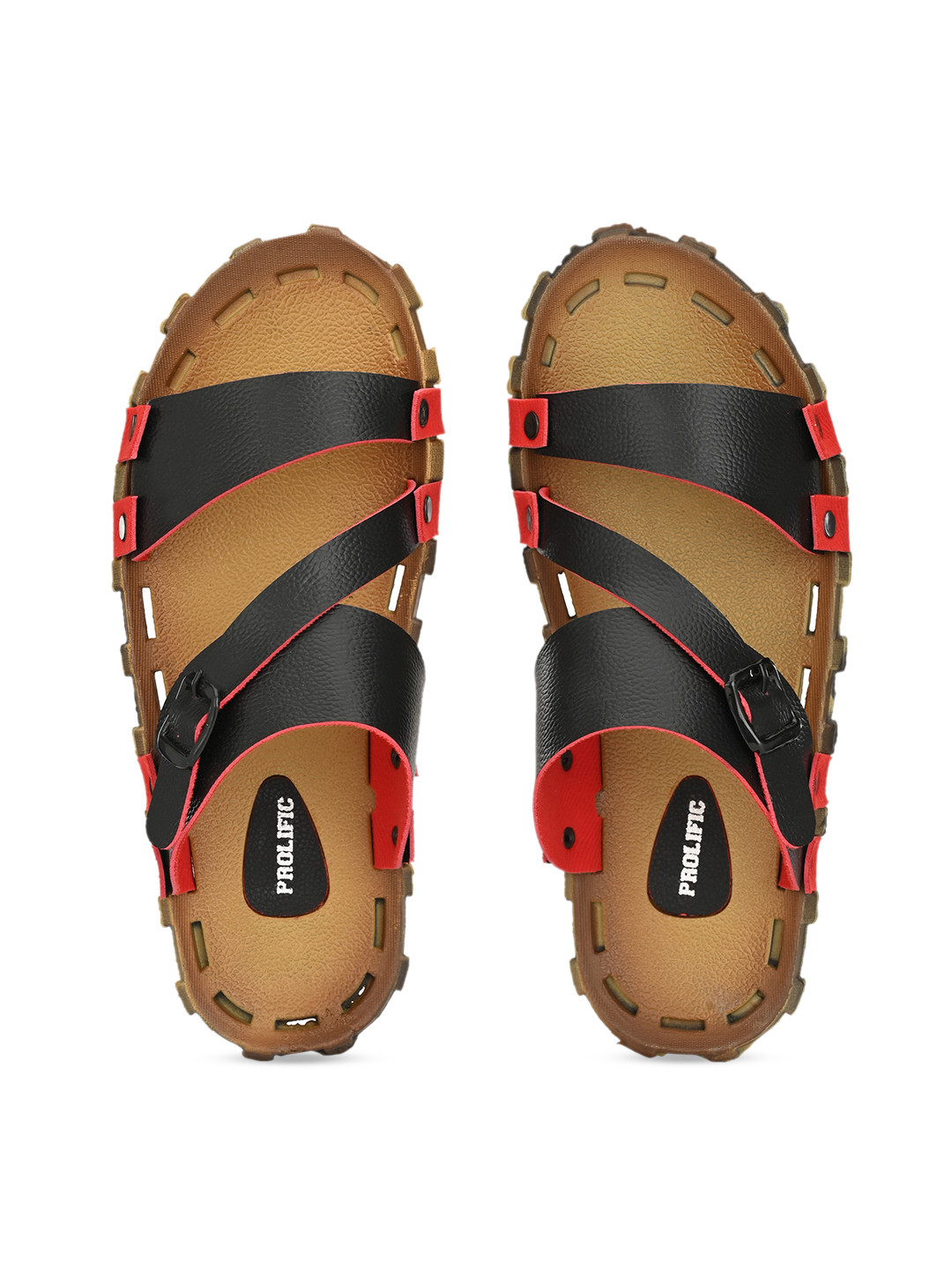 

Prolific Men Black & Red Comfort Sandals