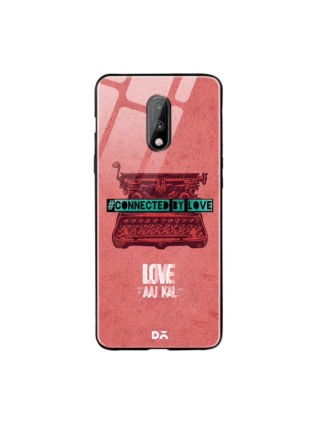 DailyObjects Pink & Red Love Letter OnePlus 7 Glass Case
