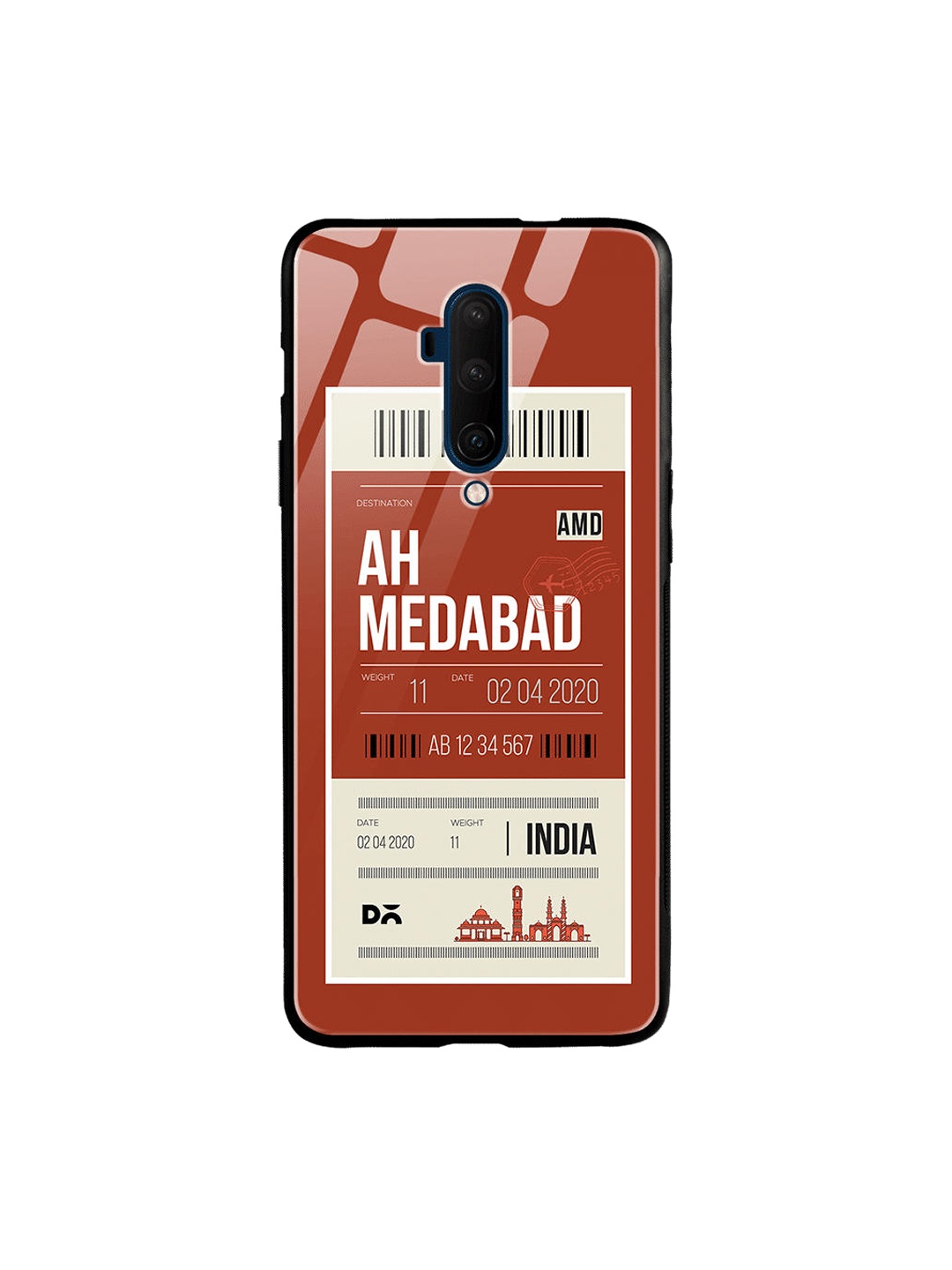 

DailyObjects Maroon & White Ahmedabad City Tag OnePlus 7T Pro Glass Case