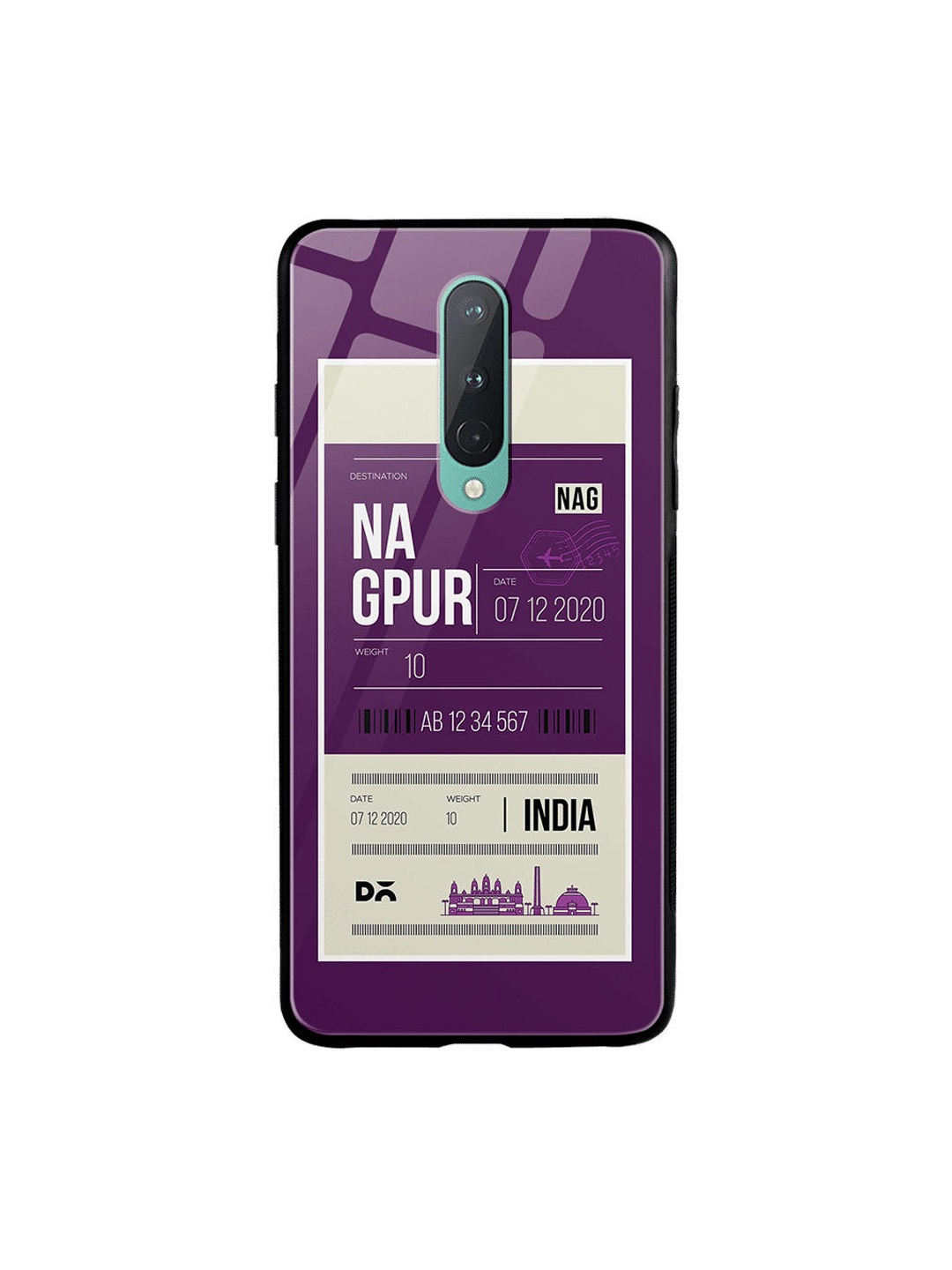 

DailyObjects Purple & White Nagpur City Tag OnePlus 8 Glass Case
