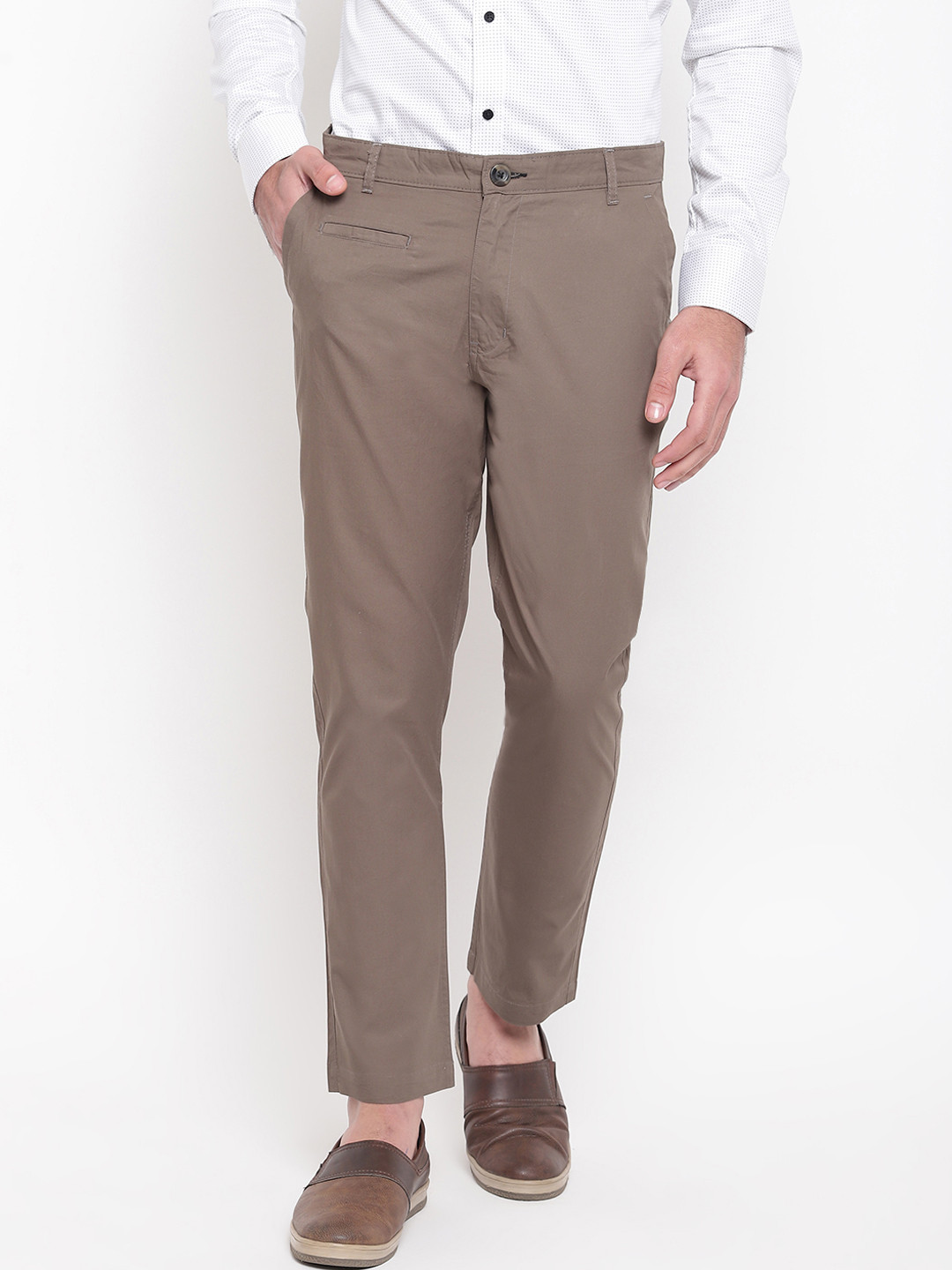 

SAPPER Men Grey Slim Fit Solid Regular Trousers