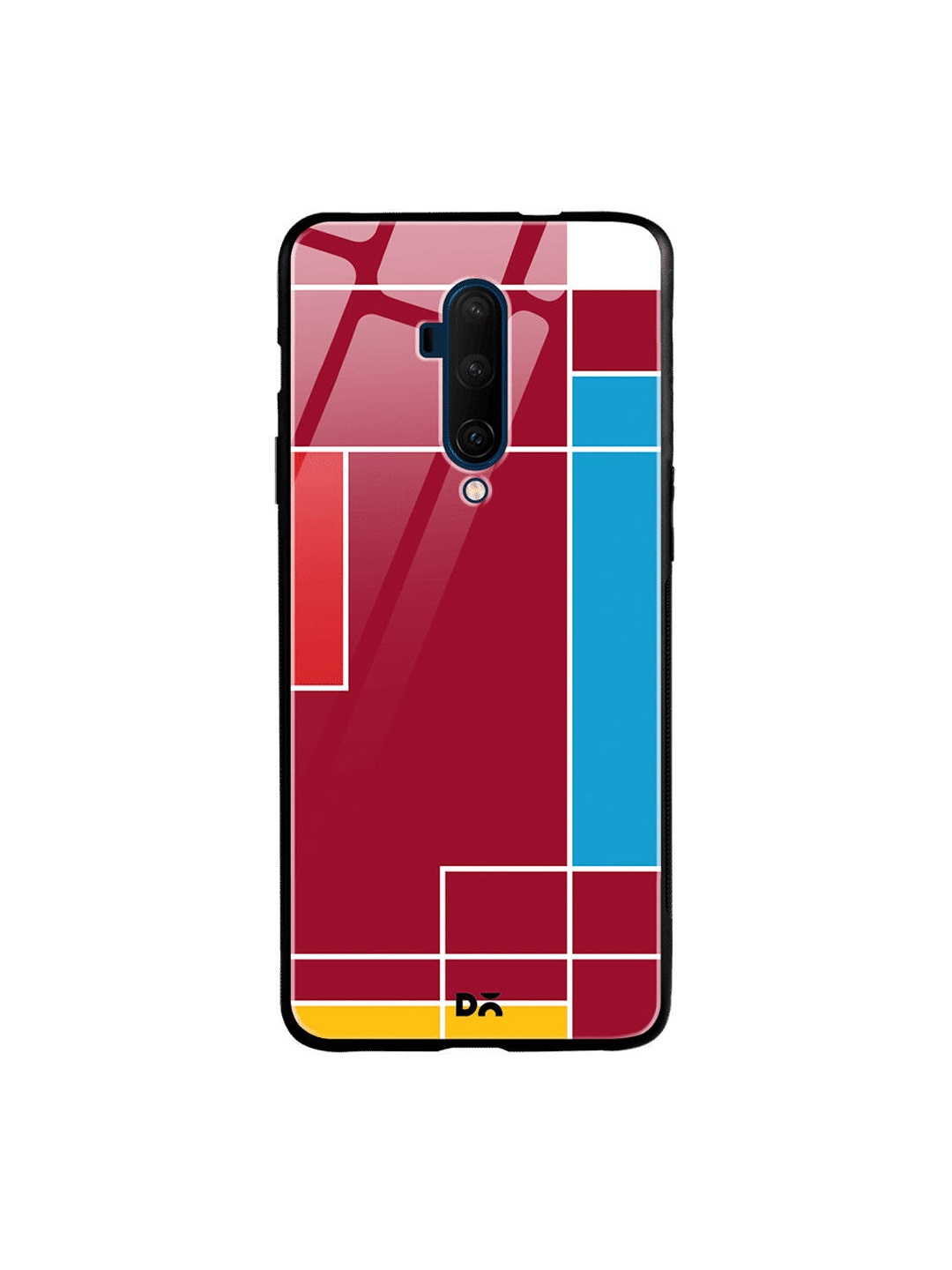 

DailyObjects Red & Blue Blocks OnePlus 7T Pro Glass Cover