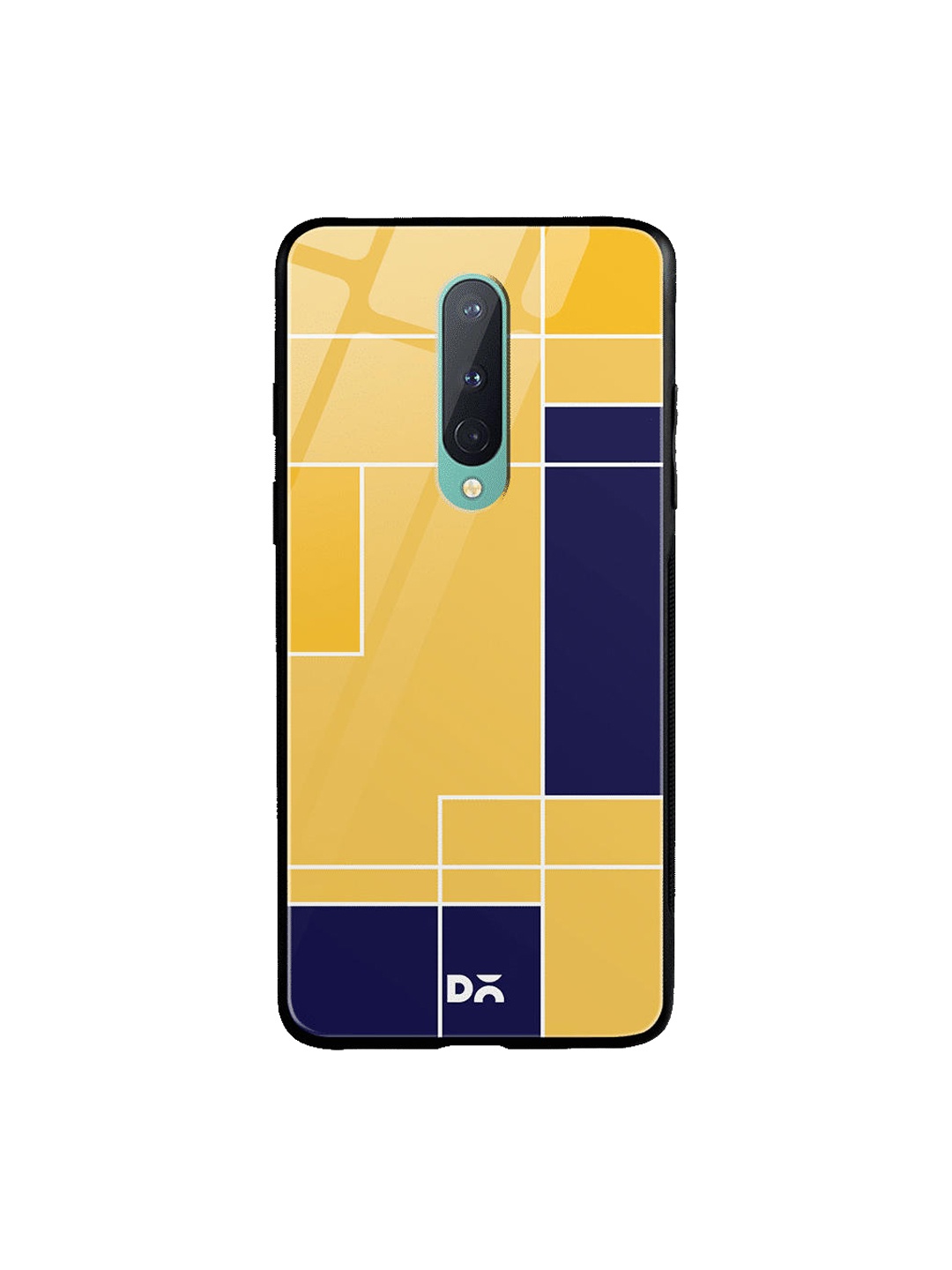 

DailyObjects Yellow & Navy Blue Banana Milkshake Blocks OnePlus 8 Glass Case