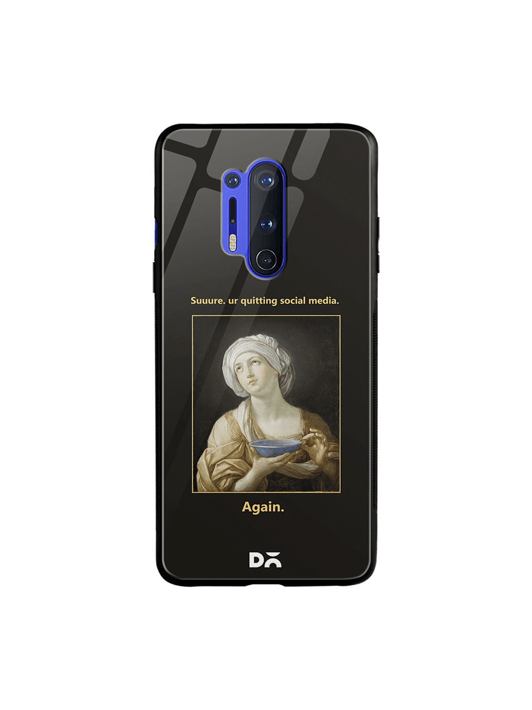 DailyObjects Black & Beige Social Media OnePlus 8 Pro Glass Cover