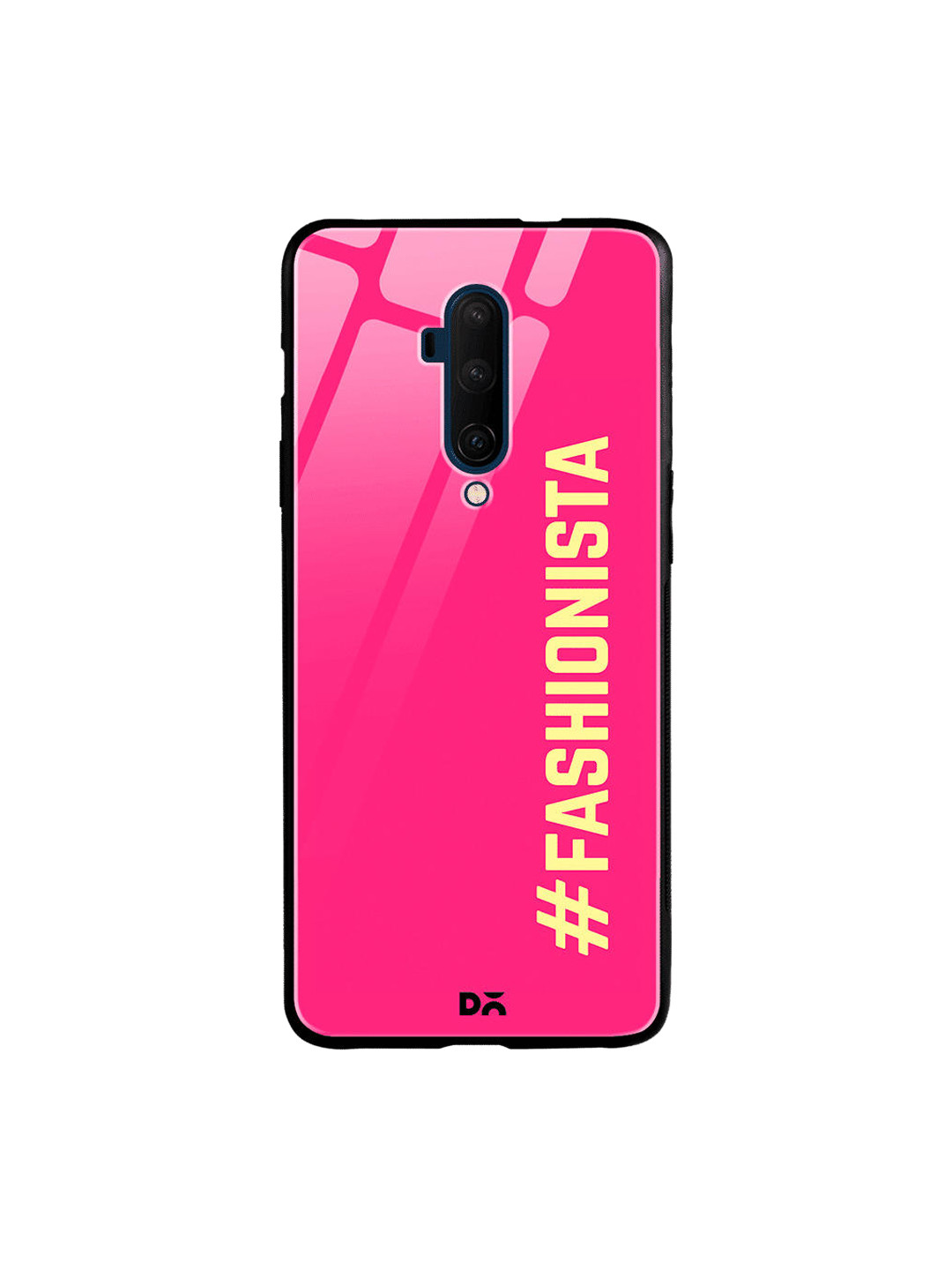 

DailyObjects Pink & Yellow Fashionista OnePlus 7T Pro Glass Case
