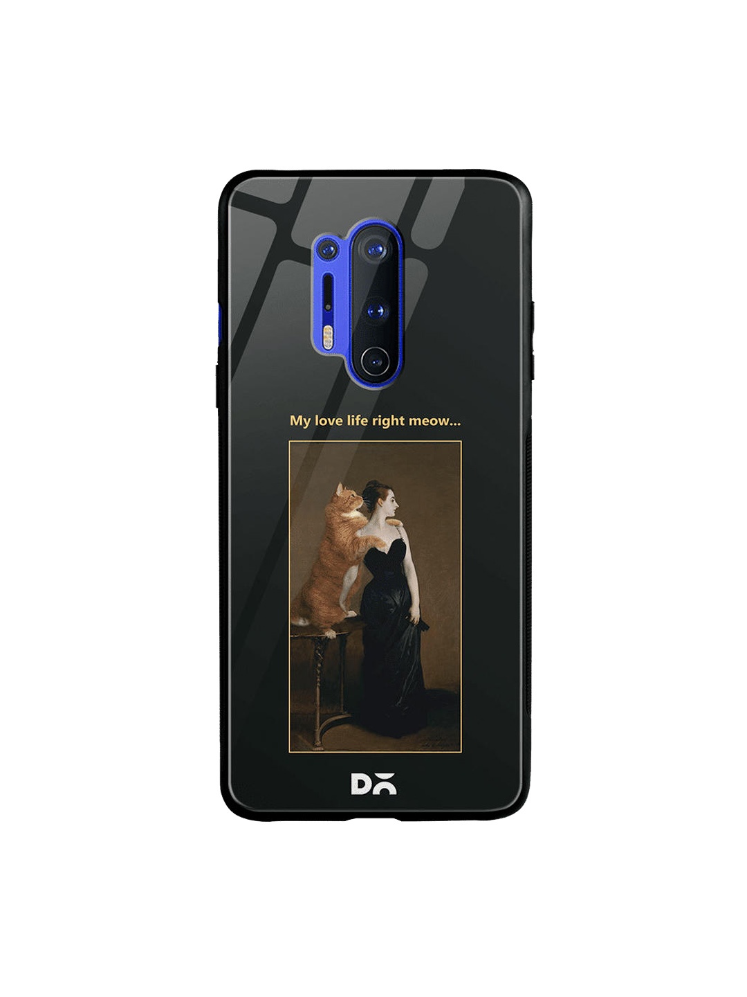 

DailyObjects Black & Brown Love Life Meow OnePlus 8 Pro Glass Case