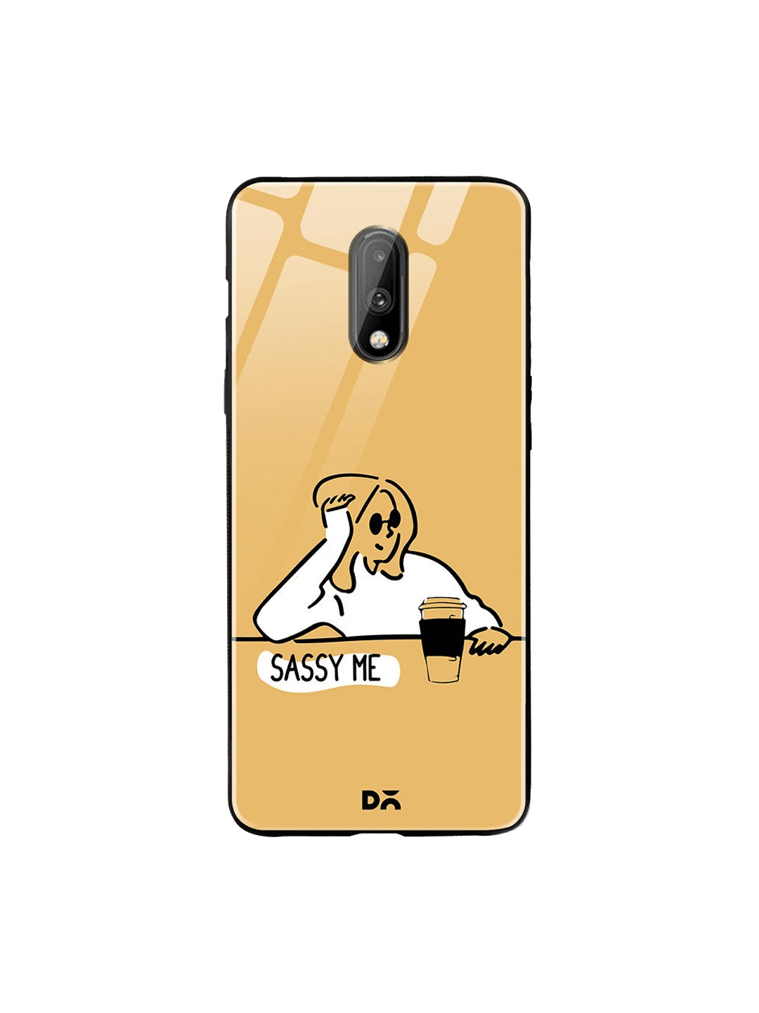 

DailyObjects Mustard Yellow & White Sassy Me OnePlus 7 Glass Case
