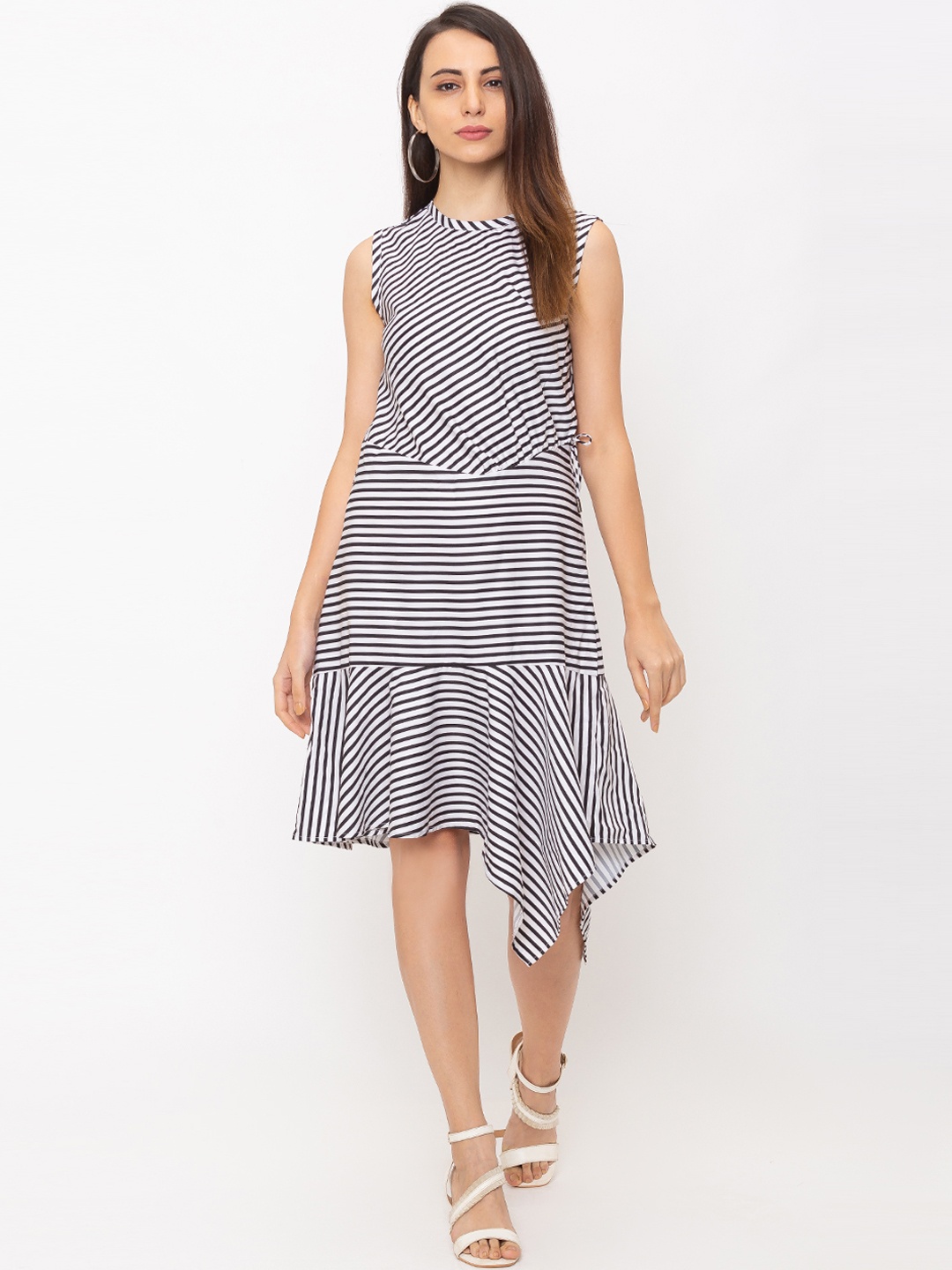 

Globus Women Black Striped A-Line Dress