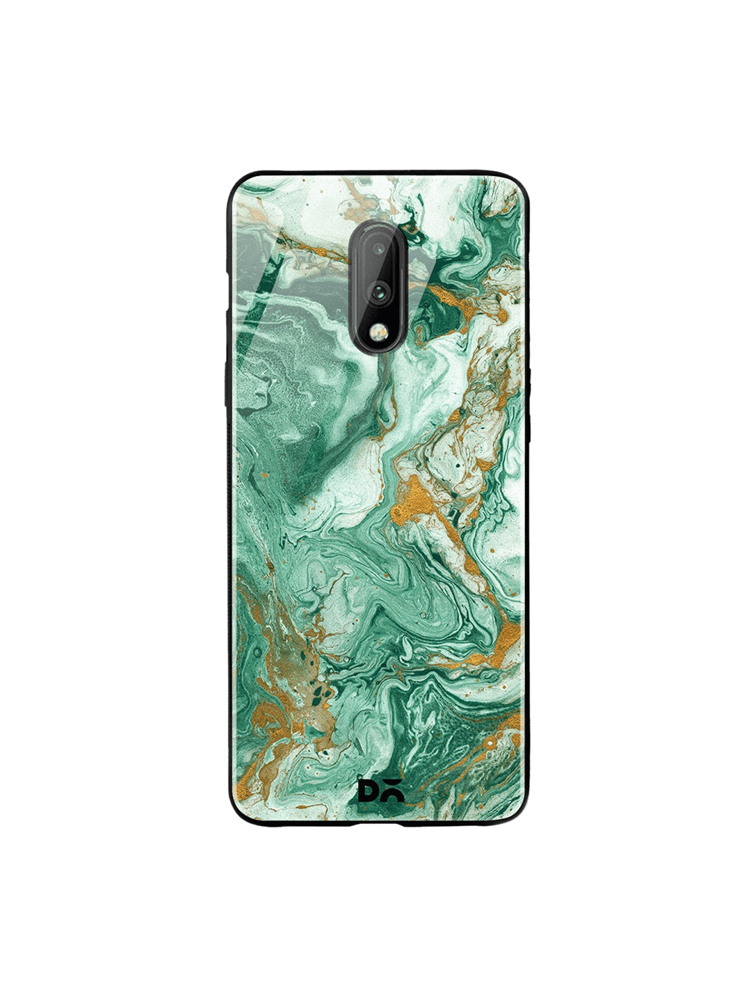 

DailyObjects Sea Green & Gold-Toned Marble Forest OnePlus 7 Glass Case
