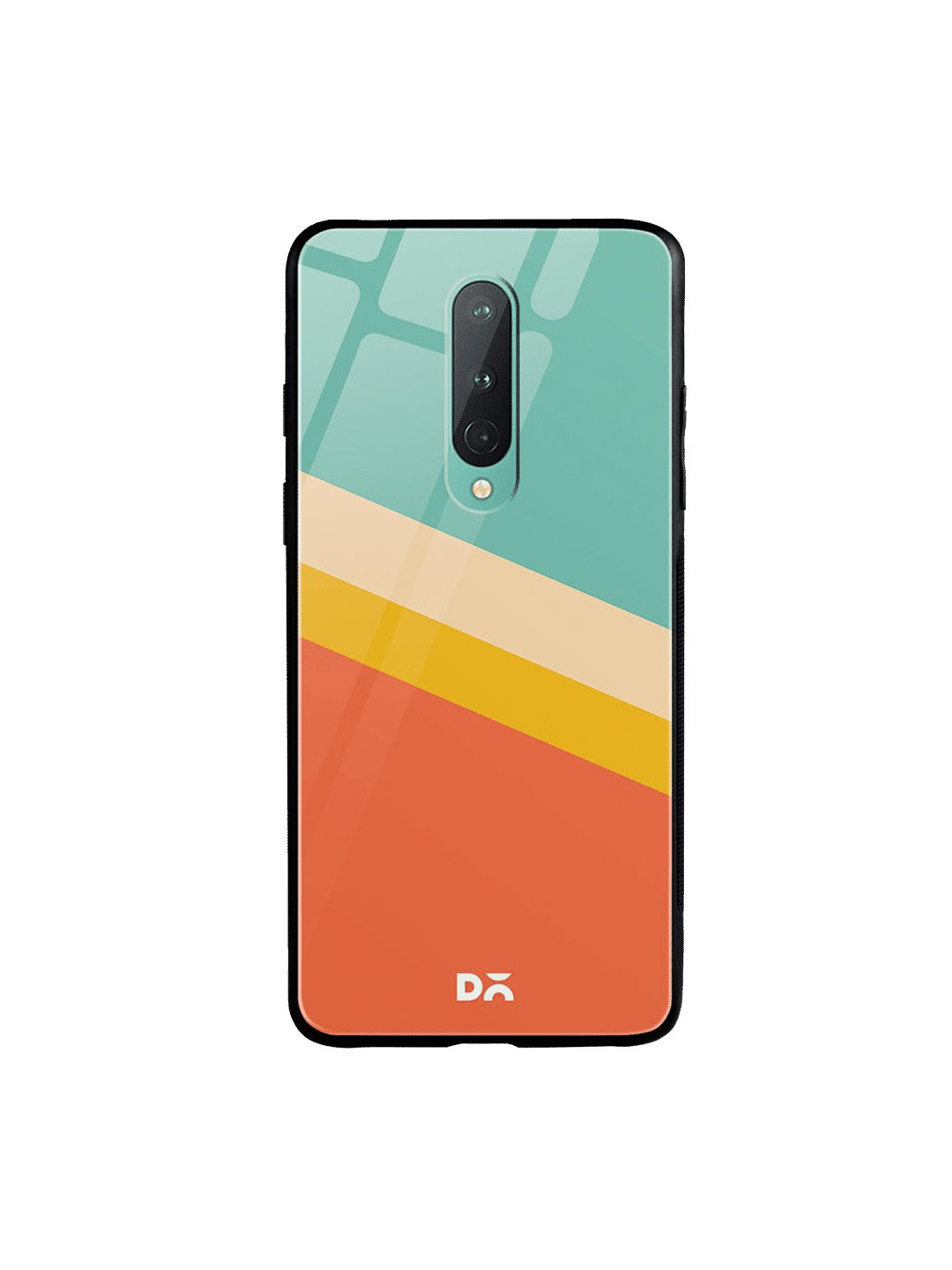 

DailyObjects Sea Green & Orange Tropical Angles OnePlus 8 Glass Mobile Case