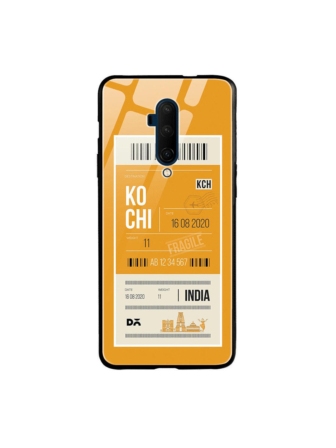 

DailyObjects Mustard Yellow & White Kochi City Tag OnePlus 7 Pro Glass Case