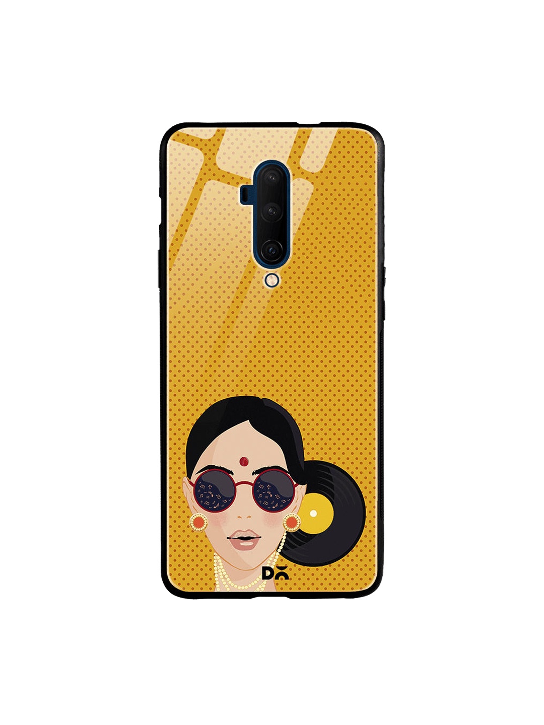 

DailyObjects Mustard Yellow & Black Disk Bun OnePlus 7T Pro Glass Case