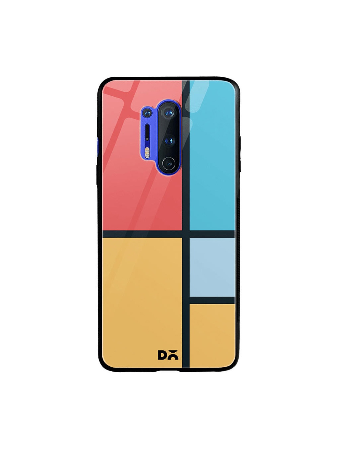 

DailyObjects Yellow & Coral Pink Colourblocked Window OnePlus 8 Pro Glass Case