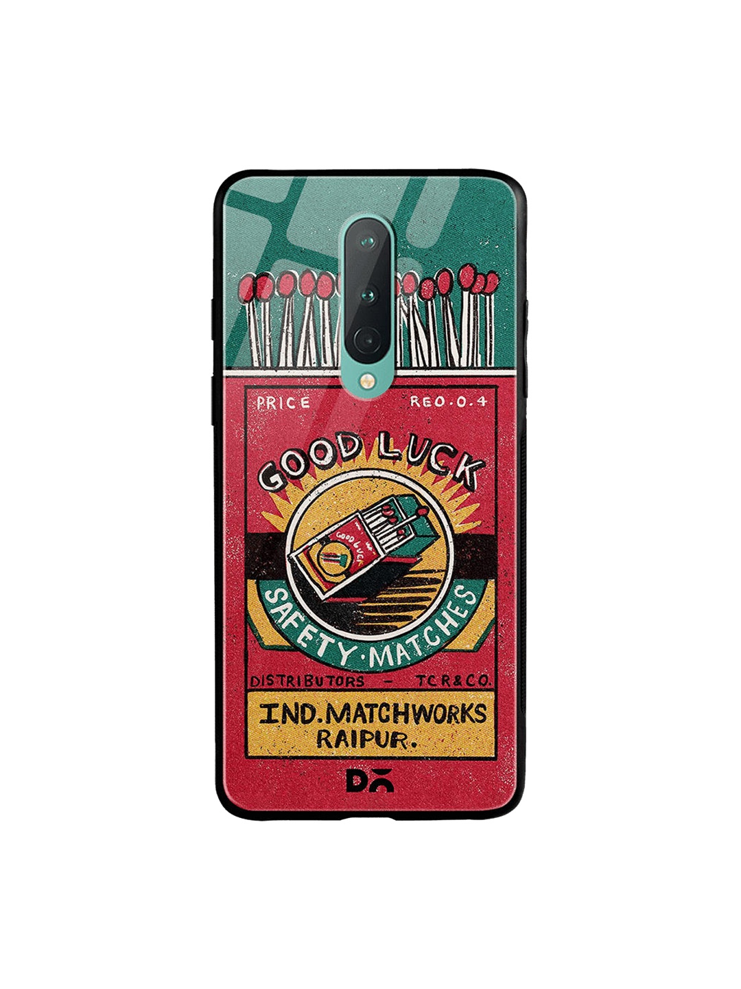 

DailyObjects Green & Red Good Luck Matchbox OnePlus 8 Glass Case