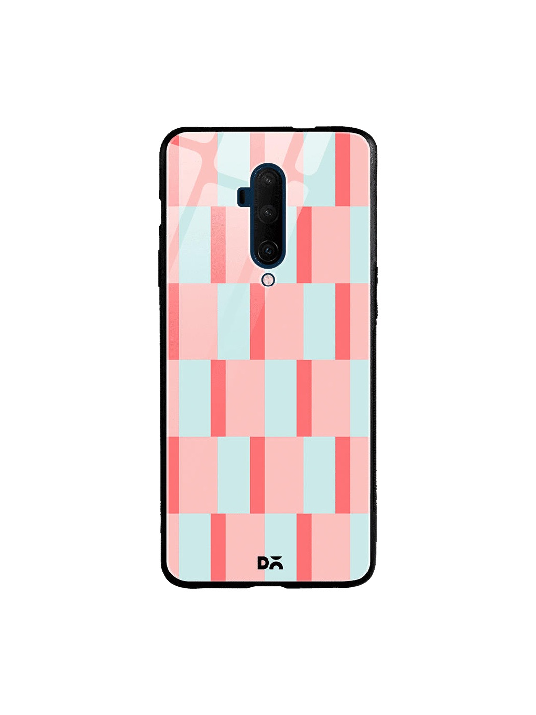 

DailyObjects Pink & Blue Dual Blush Checks OnePlus 7 Pro Glass Case