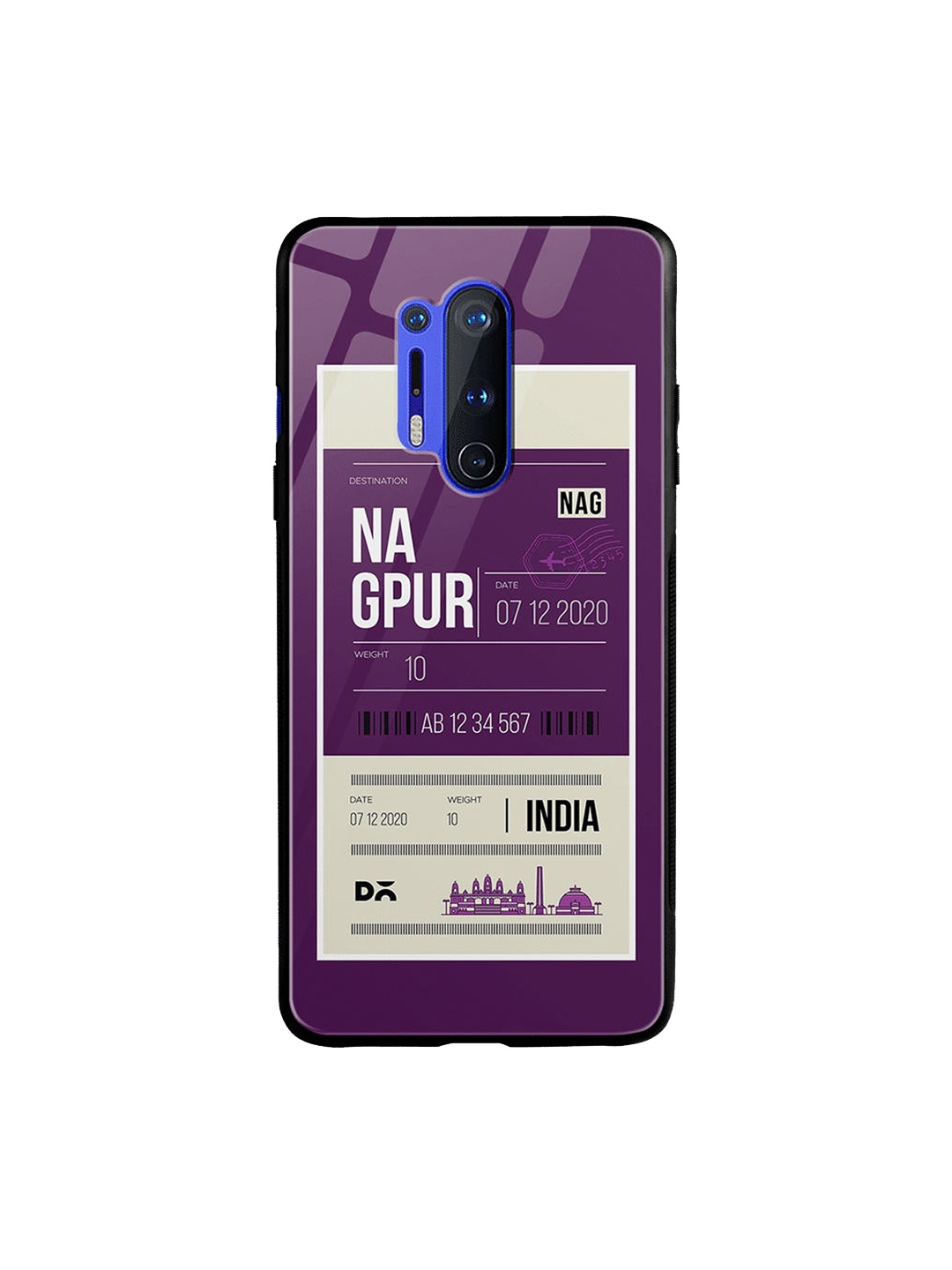 

DailyObjects Purple & White Nagpur City Tag OnePlus 8 Pro Glass Case