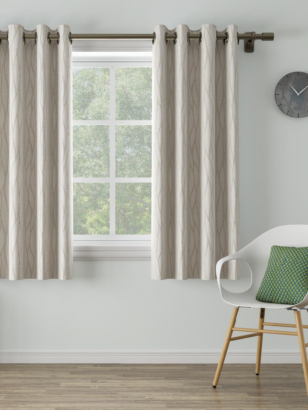 

DDecor Beige Single Window Floral Printed Curtain