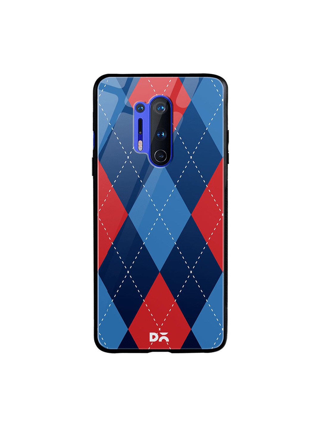

DailyObjects Navy Blue & Red Dual Diamond Nightfall OnePlus 8 Pro Glass Case