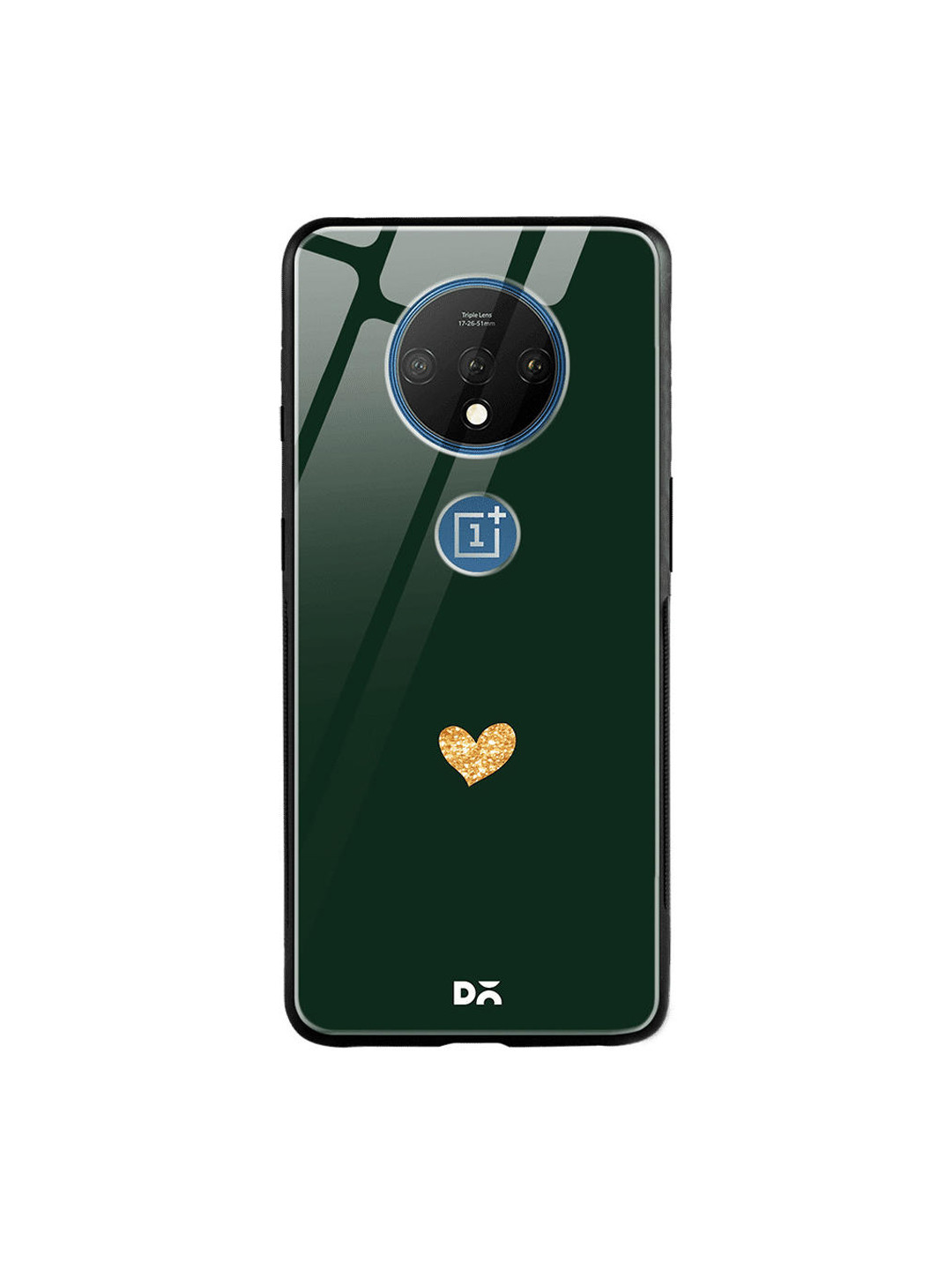 

DailyObjects Green & Beige Sparkle Heart OnePlus 7T Glass Case