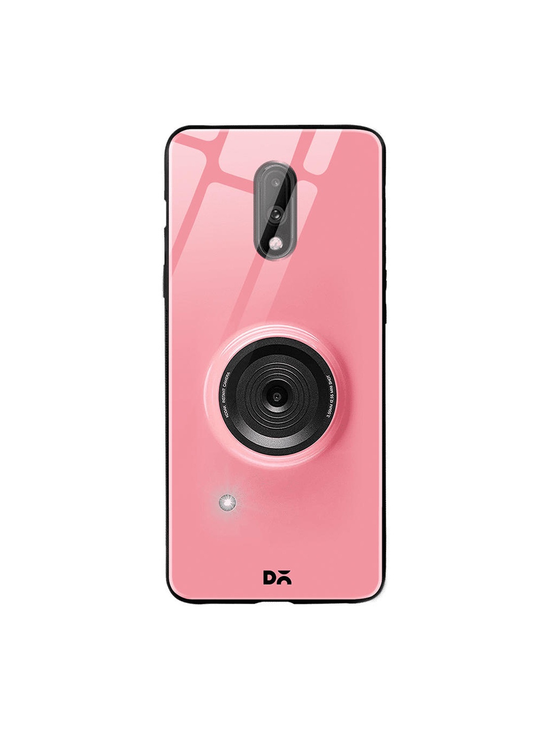 DailyObjects Pink & Black Kodak Camera OnePlus 7 Glass Case