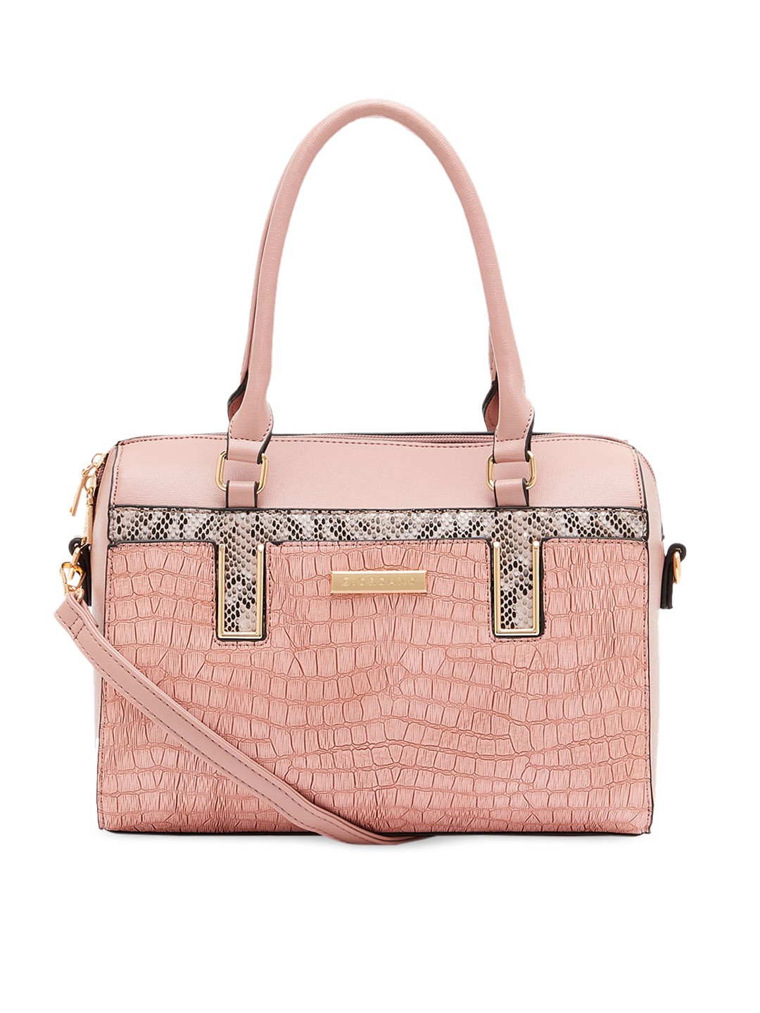 

GIORDANO Pink Animal Textured Handheld Bag
