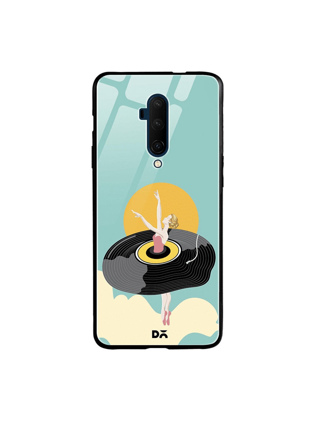 

DailyObjects Turquoise Blue & Black Disk Ballerina OnePlus 7 Pro Glass Case