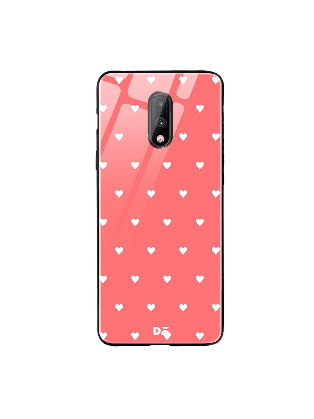 

DailyObjects Pink & White Blush Heart OnePlus 7 Glass Case