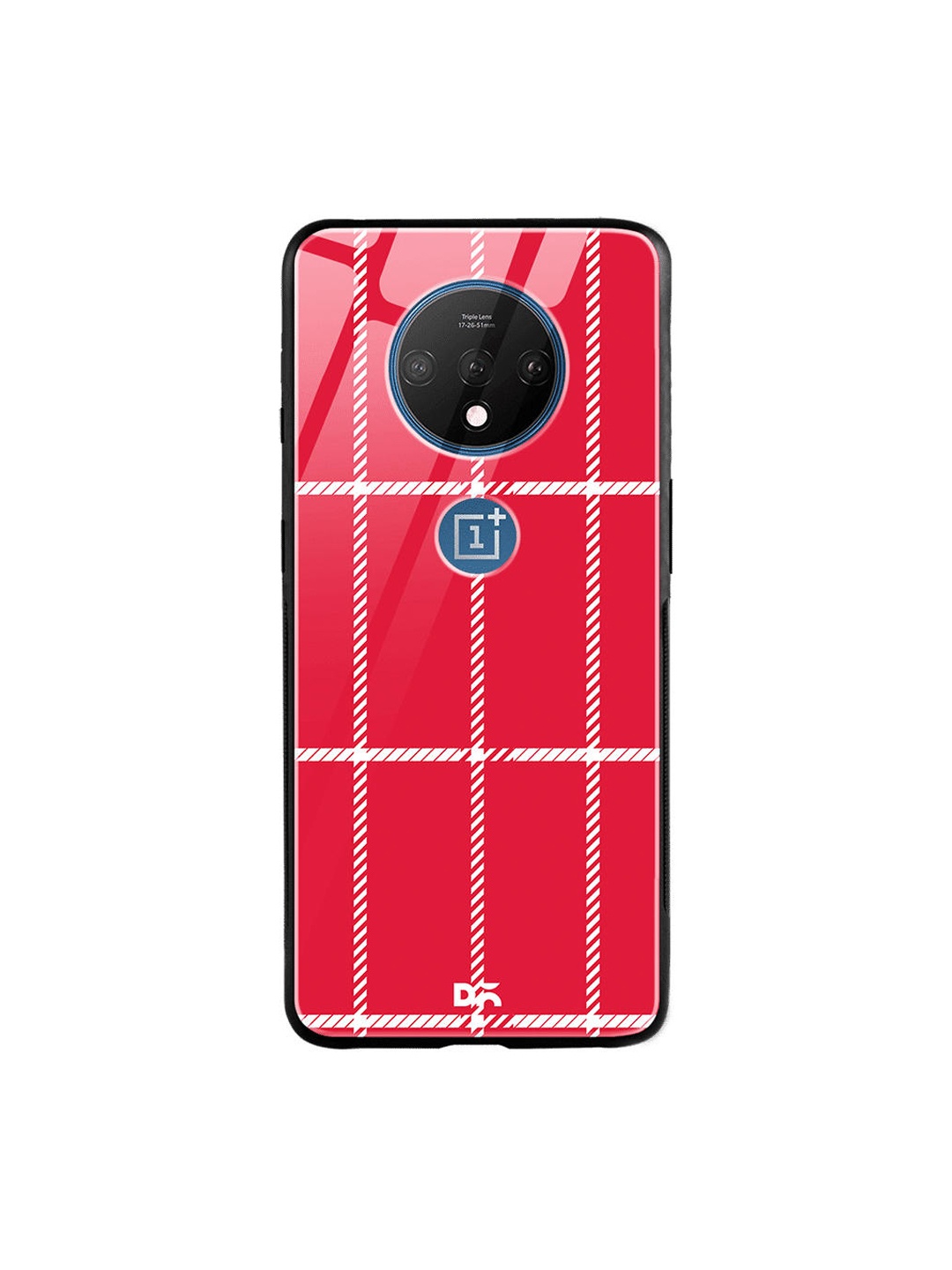 

DailyObjects Red & White Rose Rope Checks OnePlus 7T Glass Case