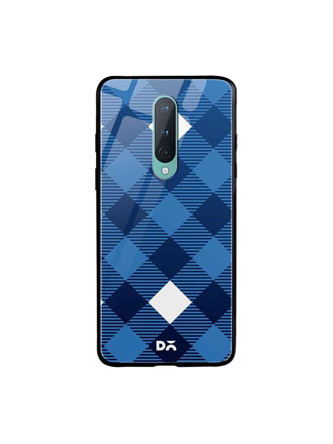 

DailyObjects Blue & White Small Static Nightfall Checks OnePlus 8 Glass Case