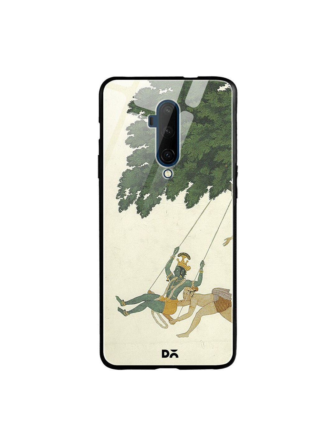 

DailyObjects Beige & Green Krishna Swings OnePlus 7T Pro Glass Mobile Case