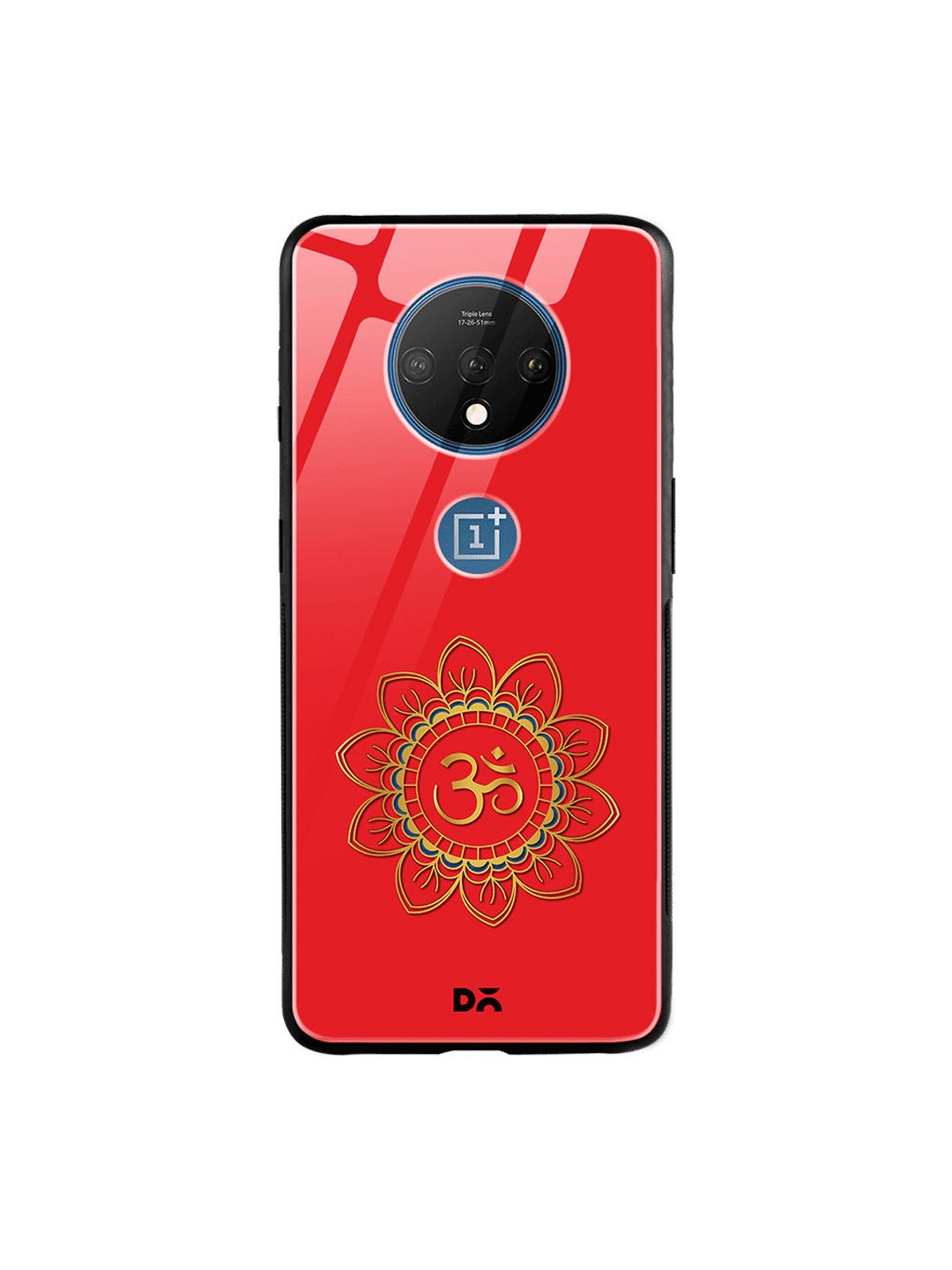 DailyObjects Red & Yellow OM OnePlus 7T Glass Case
