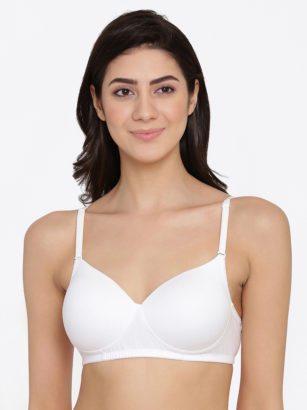 

Clovia White Solid Non-Wired Lightly Padded T-shirt Bra BR1964P1832B