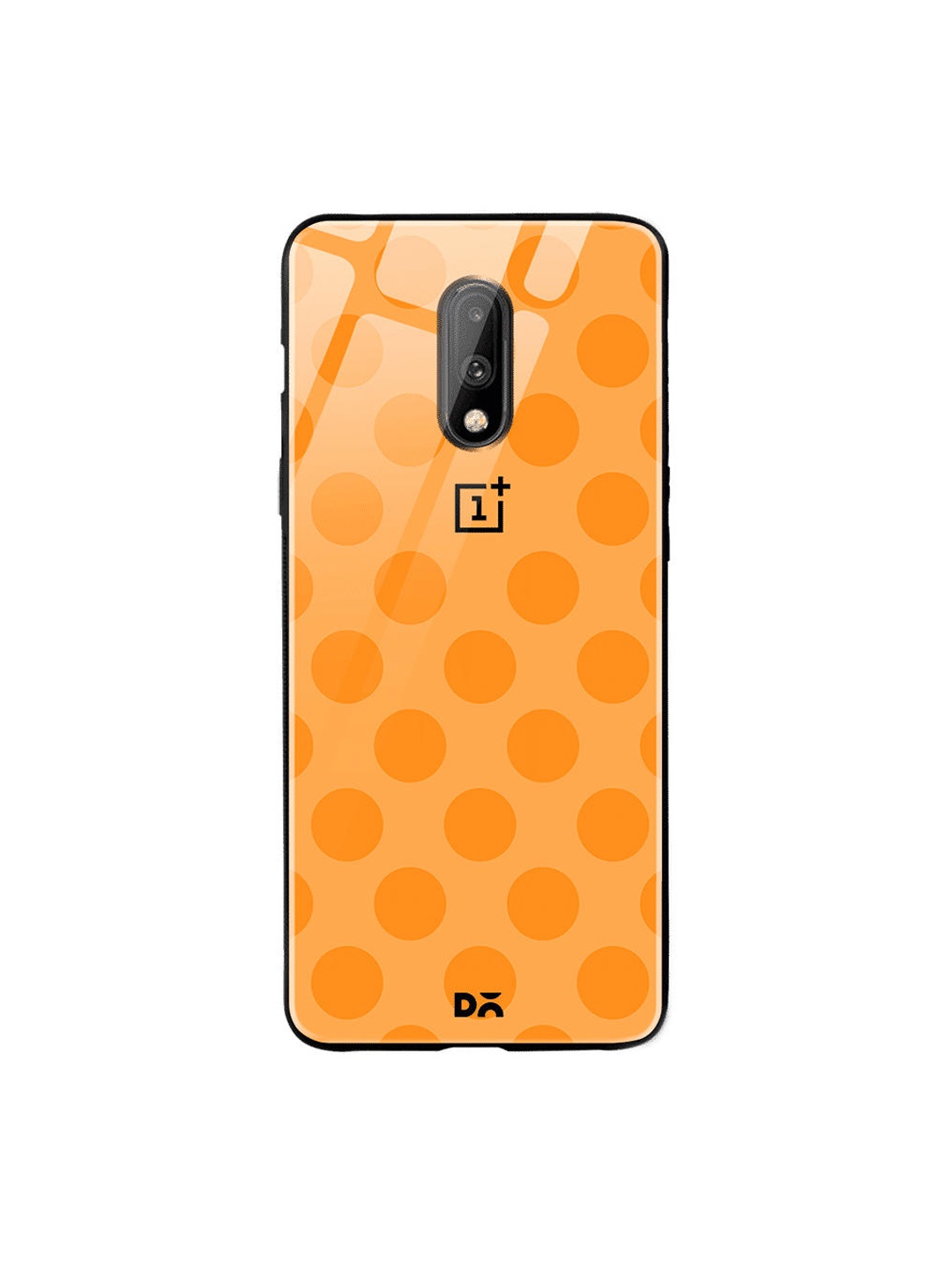 

DailyObjects Orange Polka OnePlus 7 Glass Mobile Case