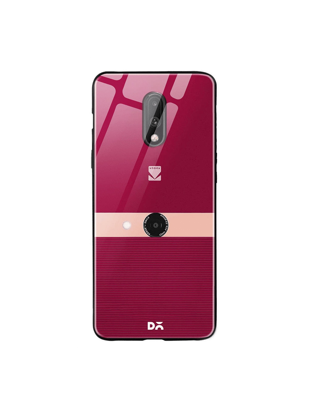 DailyObjects Red & Pink Kodak Smile OnePlus 7 Glass Cover