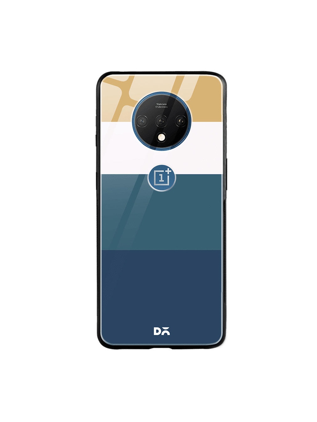 DailyObjects Blue & Brown Subtle Quad OnePlus 7T Glass Case
