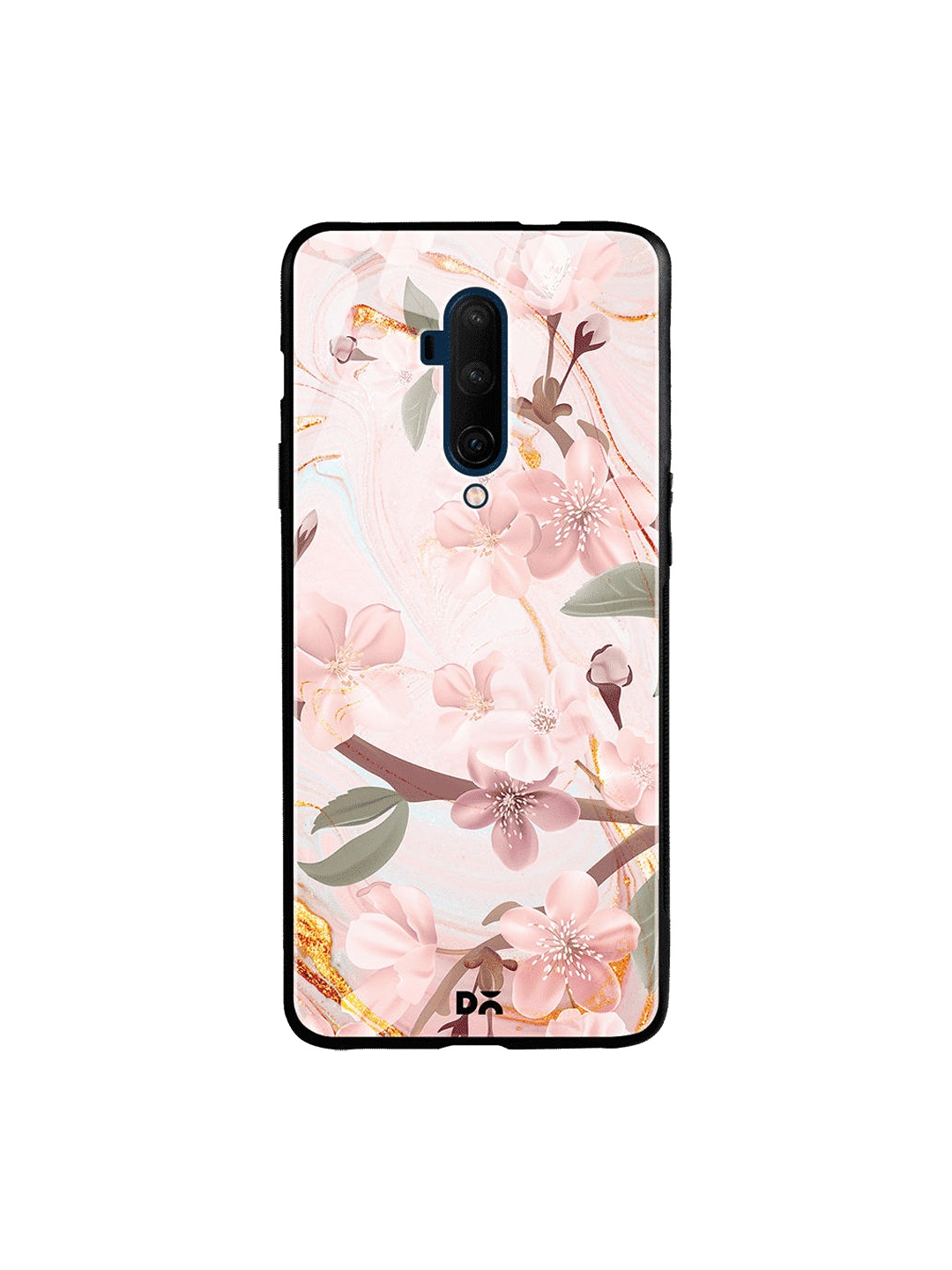 

DailyObjects Pink & Green Marble Flowers OnePlus 7 Pro Glass Case