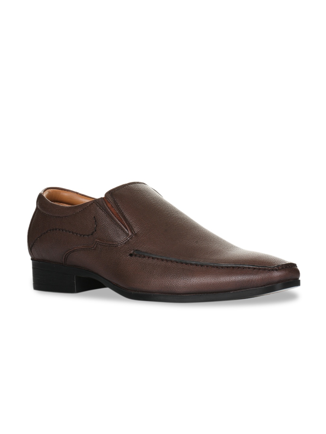 

Liberty Men Brown Solid Leather Formal Slip-Ons