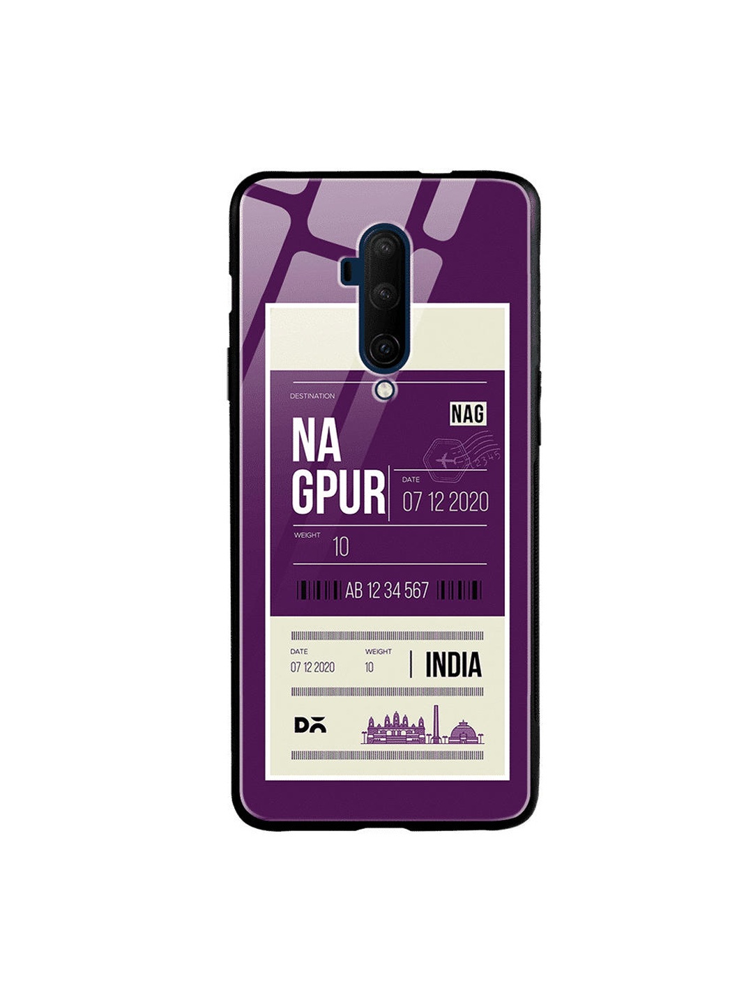 

DailyObjects Purple & White Nagpur City Tag OnePlus 7 Pro Glass Case
