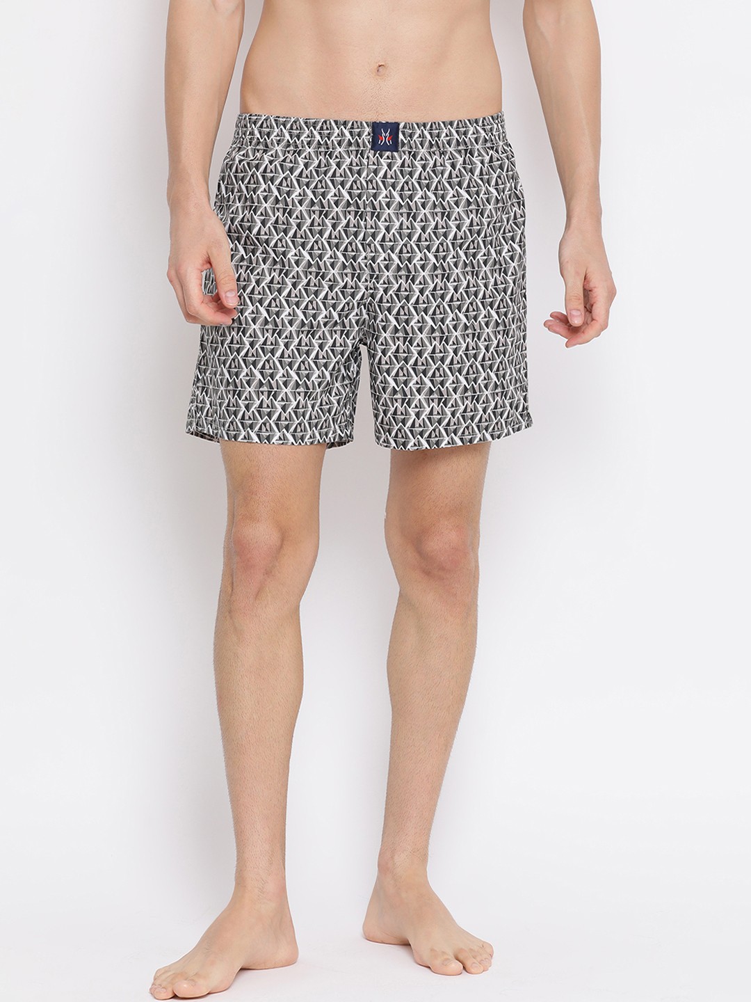 

Crimsoune Club Men Grey & Black Printed Pure Cotton Boxers