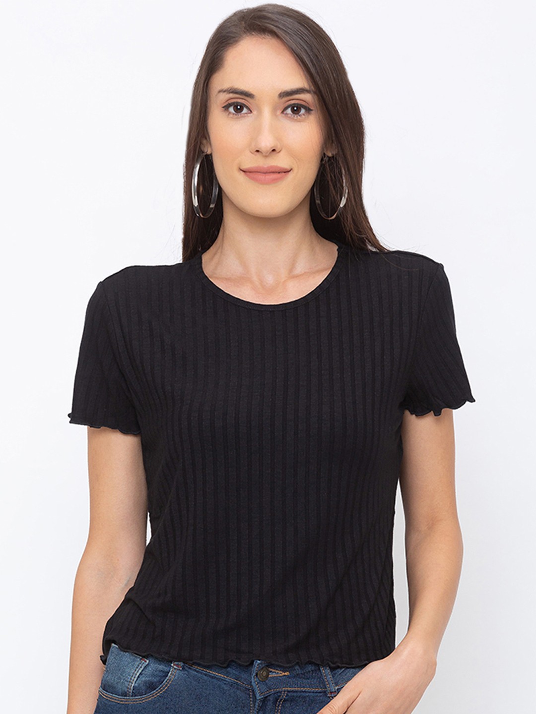 

Globus Women Black Self Design Top