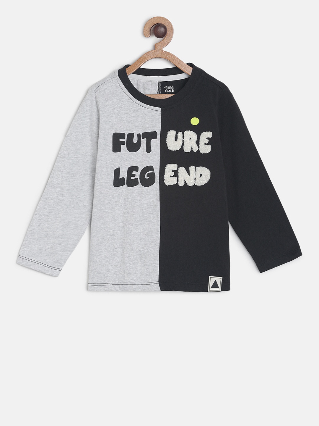 

MINI KLUB Boys Grey Colourblocked Round Neck T-shirt