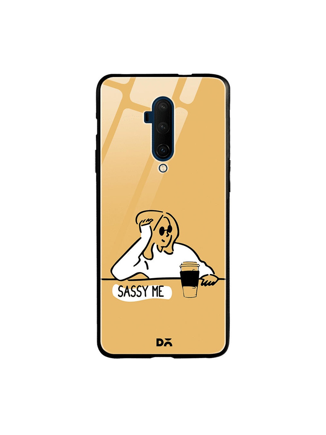 

DailyObjects Mustard Yellow & White Sassy Me OnePlus 7 Pro Glass Case