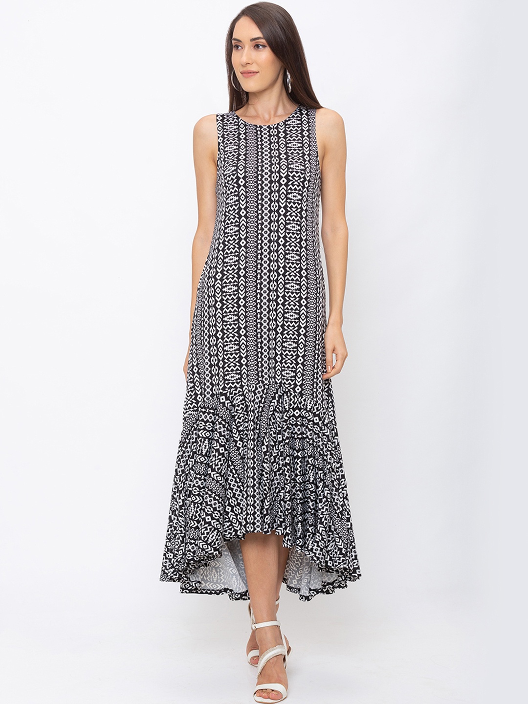 

Globus Women Black Printed Maxi Dress