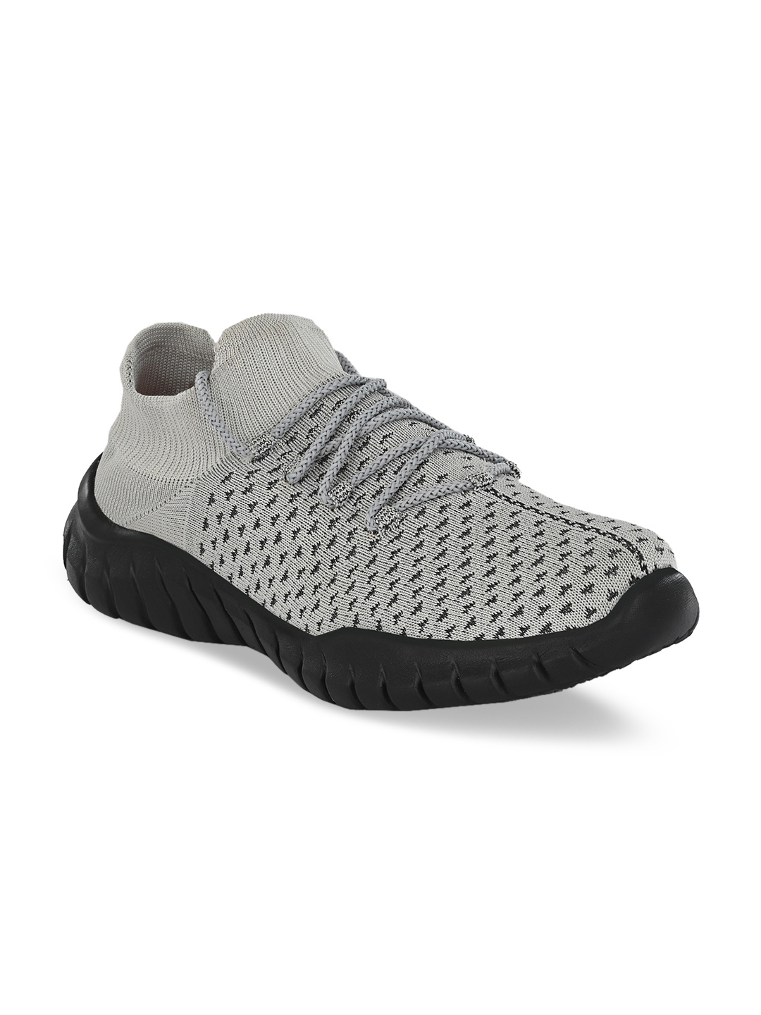 

MENGLER Men Grey Textile Walking Shoes