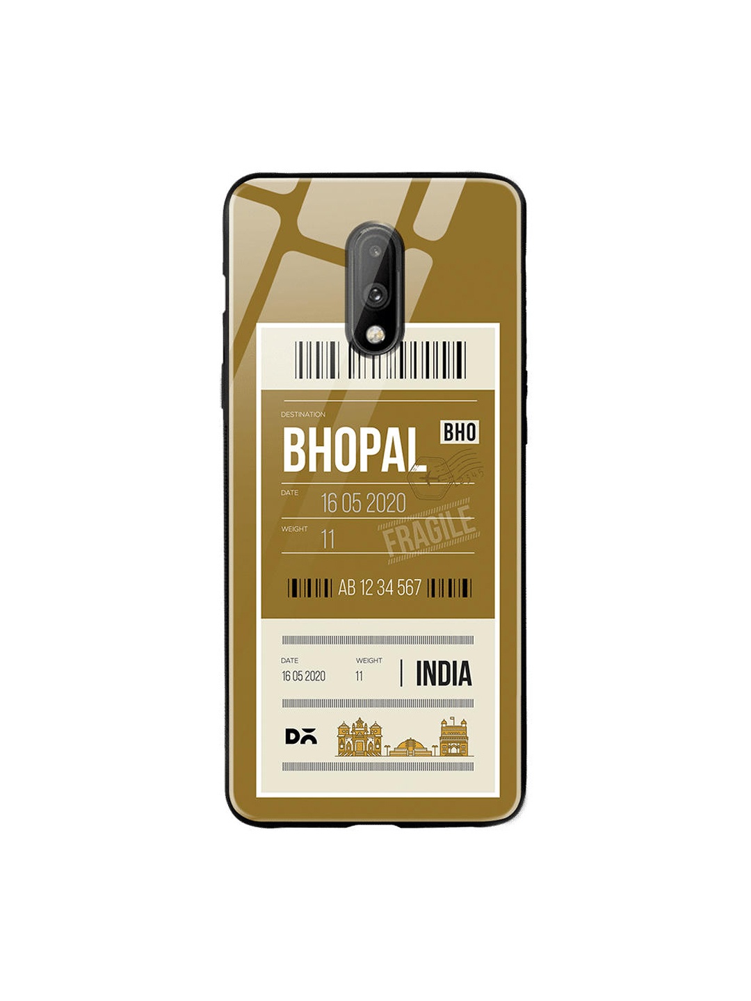 

DailyObjects Olive Green & White Bhopal City Tag OnePlus 7 Glass Case