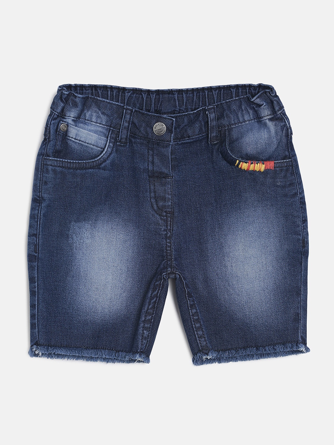 

MINI KLUB Girls Blue Washed Regular Fit Denim Shorts