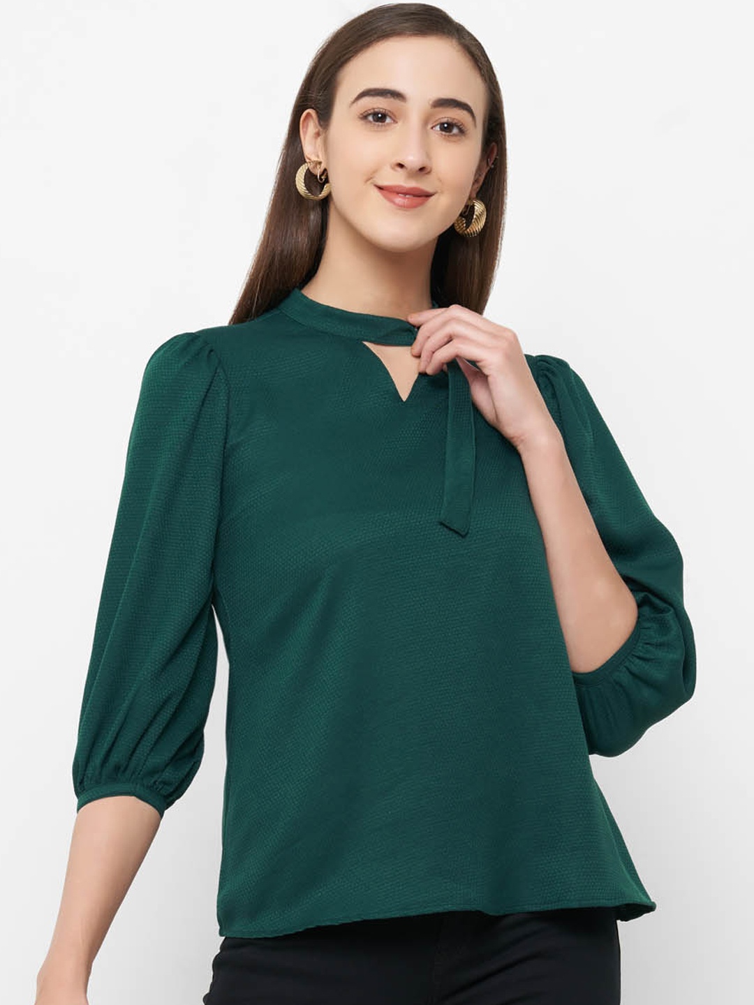 109F Women Green Solid Top