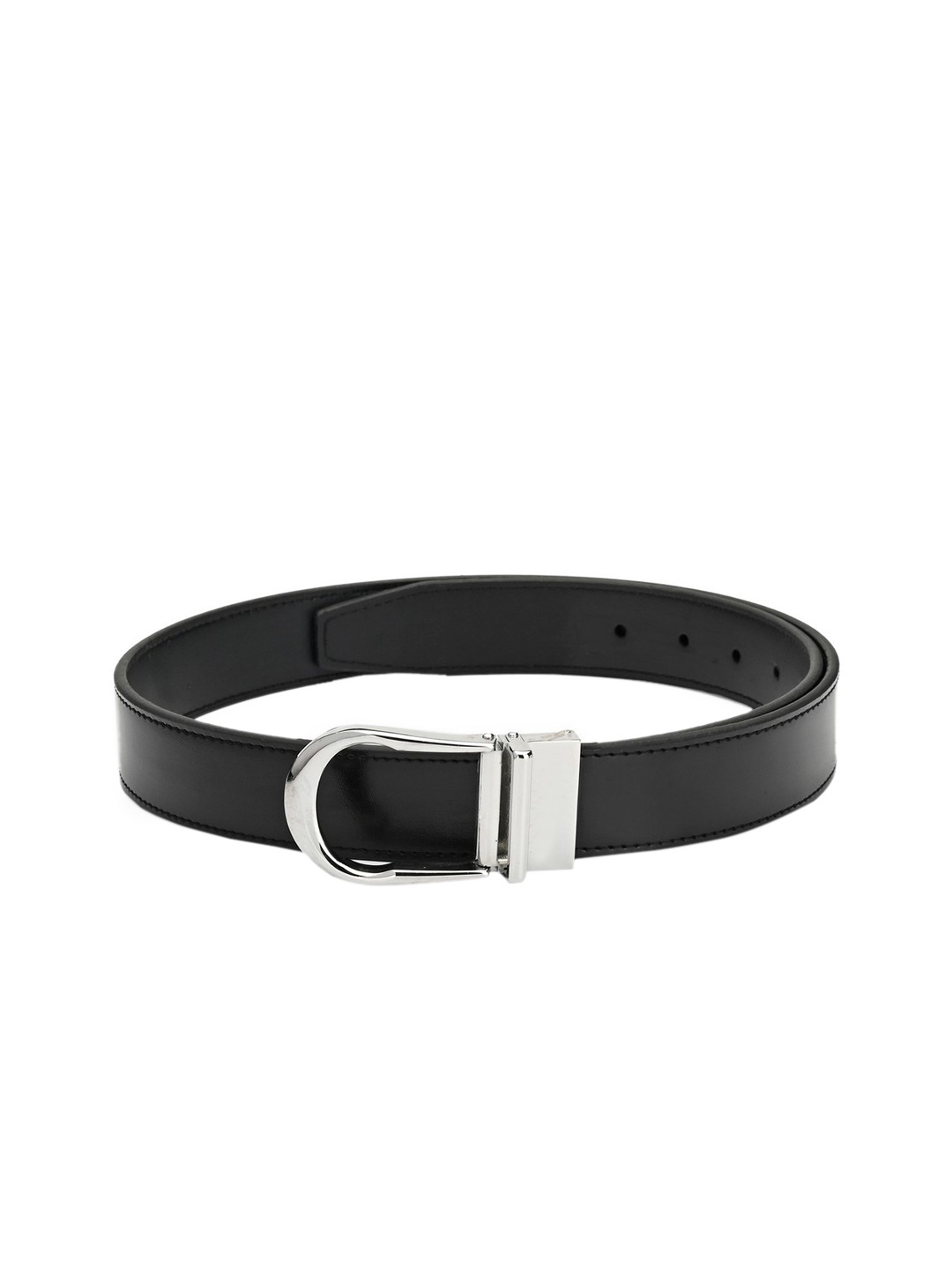 

Pacific Gold Men Black Solid Leather Belt